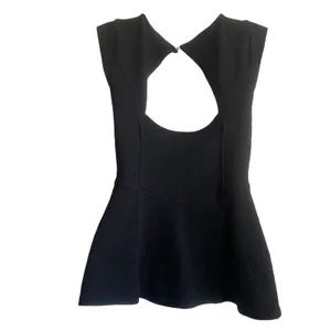 Y2K Free People Embroidered Peplum Top M Keyhole‎ Back Indie Sleaze Festival thumbnail 2