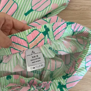 8 Oak Lane Women’s XS/Small Pickleball Pajamas Pink Green Stripe Spring Preppy thumbnail 5