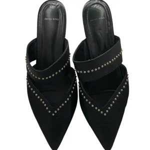 Anine‎ Bing Leather Daphne Black Studded Mules Flats Capsule Luxury Grunge 10 thumbnail 5