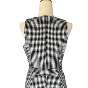Anne Klein Belted Monochrome Houndstooth Sheath Dress thumbnail 10