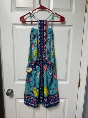 BeBop Turquoise Floral Maxi Dress with Pink & Yellow Accents thumbnail 5