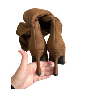 Jeffrey Campbell‎ Acclaim Thigh High Boots Size 8.5 Brown Faux Suede Pointed Toe thumbnail 5