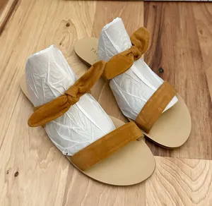 Talbots Tan Leather Knotted Slide Sandals thumbnail 1