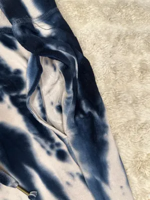 Young, Fabulous & Broke athleisure teal/cream tie-dyed joggers Size Large thumbnail 4