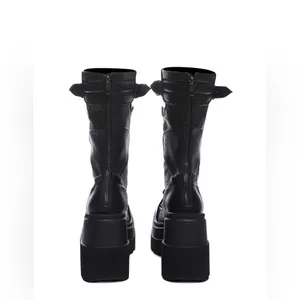 Women's Combat Boots High Chunky Platform Punk Gothic Motorcycle Boots size 37 thumbnail 2