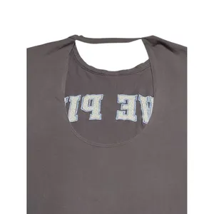 Victorias Secret Pink Bling Open Back Campus Long Sleeve Tee Dark Gray Large thumbnail 6