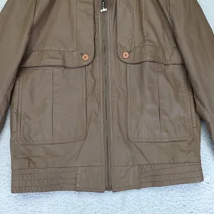 Schott Sportswear Genuine Leather Bomber Jacket‎ Womens Size 40 Brown thumbnail 4