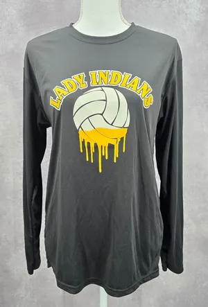 A4 Black‎ Long Sleeve Lady Indians Sportswear Activewear Tshirt Small thumbnail 1