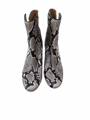 Tory Burch Snake Print Ankle Boots - Black &‎ Gray size 8 thumbnail 2