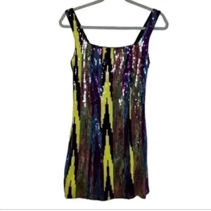 Aqua Sequin Multi-colored Body-con Dress (Size XS) thumbnail 5