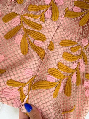 Eva Franco Anthropologie Pink Embroidered Floral Strapless Cocktail Dress 10 NWT thumbnail 5