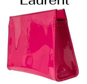 Yves Saint Laurent YSL Beauté Hot Pink Patent Cosmetic Pouch Makeup Bag clutch thumbnail 1