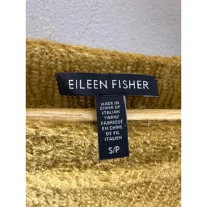 Eileen Fisher Mustard Yellow Mohair Blend Boat Neck Sweater Italian Yarn S thumbnail 3