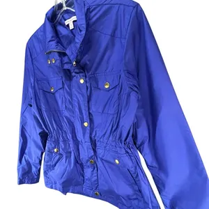 Peter Millar Mariana Rain Jacket S Purple Zip Snap Cinch Waist Utility Travel thumbnail 5