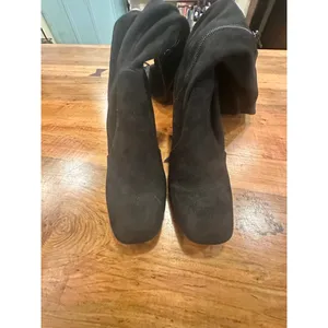 Unisa Black Suede Over the Knee High Boots Square Toe Block Heel Women's 7.5 M thumbnail 4