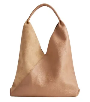 Anthropologie SHIRALEAH Two-Tone Tan VEGAN Leather Women's Bag thumbnail 1
