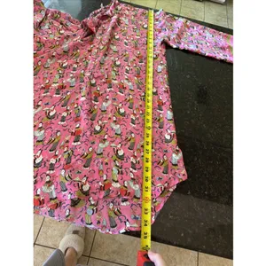 Josie Natori Sleepshirt Gown Sz S Oriental Geisha Pink‎ Figural FLAW READ thumbnail 10