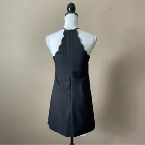 LULU'S | Black Scalloped Endlessly Endearing Mini Dress Sz XS thumbnail 8