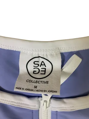 Sage Collective Blue Athletic Tennis Dress Built In Shorts Zip Front M thumbnail 2