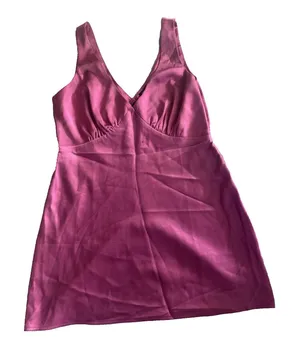 Nasty Gal Satin V Neck Ruched Bust Mini Dress SIZE 10 thumbnail 1