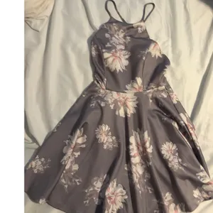 TRAC Skater Dress Floral Mauve Pink‎ Spaghetti Strap NWT Romantic Small thumbnail 2