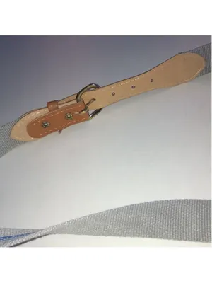 Canvas Stripe Belt with Tan Leather Accents thumbnail 3