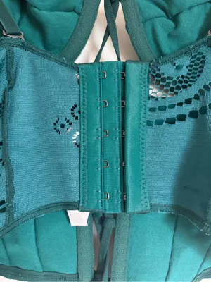 Urban Outfitters Lace Fairycore Romantic Corset Style Bustier Green Cami Top Medium Whimsical thumbnail 7