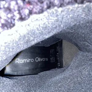 Ramiro Olivares Size 5US-MX3 Black Leather Knit Cuff High Heel Booties(B46) thumbnail 5
