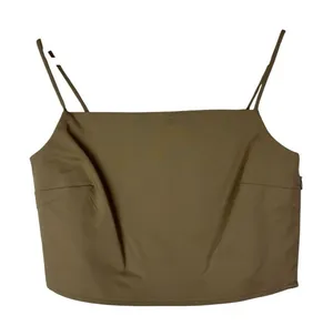 & Other‎ Stories Light Brown Square Neck Crop Tank Top 2 thumbnail 1