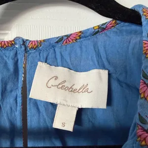 Cleobella Magdalena Lotus Blue Floral Mini Dress Sz S thumbnail 2