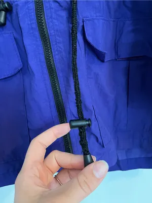 St. John's Bay dark Purple Hooded Windbreaker Y2K pockets thumbnail 3