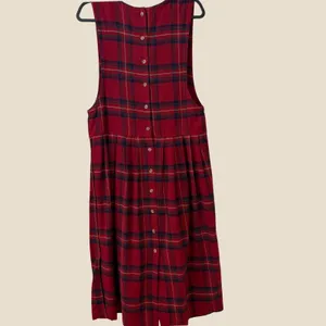 VTG H. Stockton 90s Midi Jumper Dress 10 Red Plaid‎ Farm Prairie Modest Grunge thumbnail 3