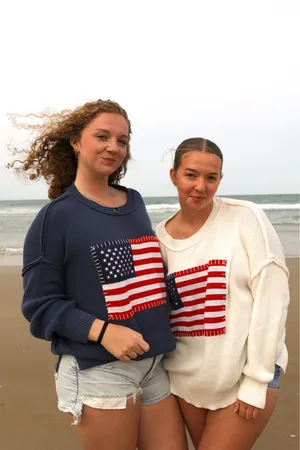 Simply southern American flag sweater xl thumbnail 2