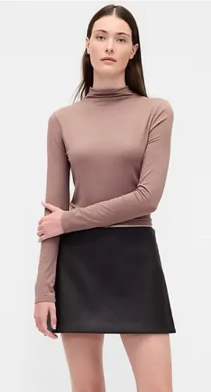 NWT GAP Mini Faux Leather Skirt‎ Size XS Side Zip A Line thumbnail 1
