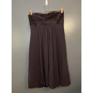 David's Bridal Dress Womens 4 Brown Strapless Chiffon Beaded Bridesmaid 13128 thumbnail 3