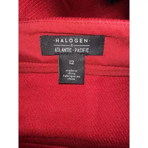 Halogen X Atlantic Pacific Button Detail Red Kick Flair Pants High Rise Sz 12 thumbnail 5