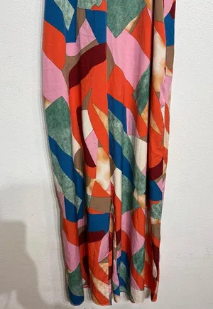 Luukse Multicolor Geometric Wide Leg Jumpsuit Sz M thumbnail 4