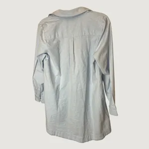 Crown & Ivy Womens Blue Cotton Tunic Shirt Long Sleeve Button Down Size M 33in thumbnail 4