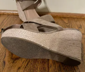 Beast Fashion Women's High Heel Platform Espadrille Wedge Sandals Open Toe With Faux Leather Upper Cross Ankle Adjustable Buckle Strap Non Slip Soles thumbnail 3