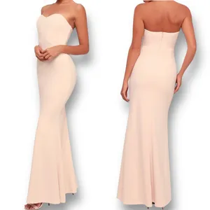 Lulus Soft Pink Mermaid Maxi Dress‎ Strapless Lined Formal Homecoming Prom thumbnail 2