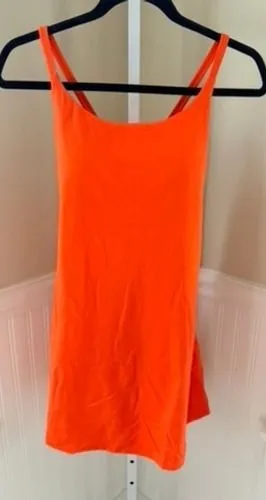 NWT Halara Crisscross Back Active Dress with Built-in Bra & Shorts Orange XS thumbnail 1
