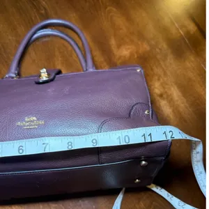 Coach Mercer 30 Satchel Plum Pebble Leather Handbag 37575 Gold Hardware thumbnail 8