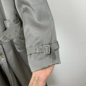 J.Crew Relaxed Trench Coat Satin Crepe Mid Length Silver Gray Insulated US 2 NWT thumbnail 12