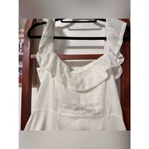 Reformation Tide Midi Dress White Ruffle Cotton Tiered thumbnail 6
