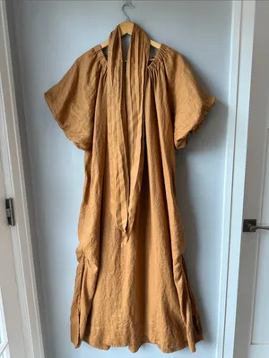 DISSH Doe Linen Maxi Dress Tan Size 4 thumbnail 2