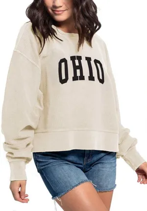 Chicka-D OHIO Corded Boxy Crewneck Sweatshirt - Size M - Gameday Chic thumbnail 1
