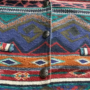Vintage Bonkers In California Vest Navajo Western Native American Women Size M thumbnail 2