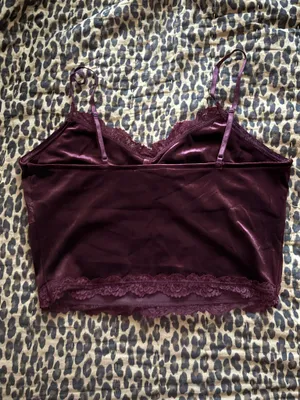 Garage Y2K Velvet Burgundy Lacy Top thumbnail 2