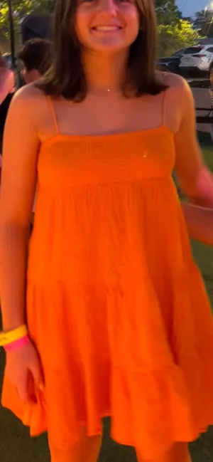 ZARA Orange Dress Mini thumbnail 3