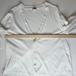 Chicos White Cardigan Sweater Size 3 US XL‎ Button Front Lightweight Minimalist thumbnail 9